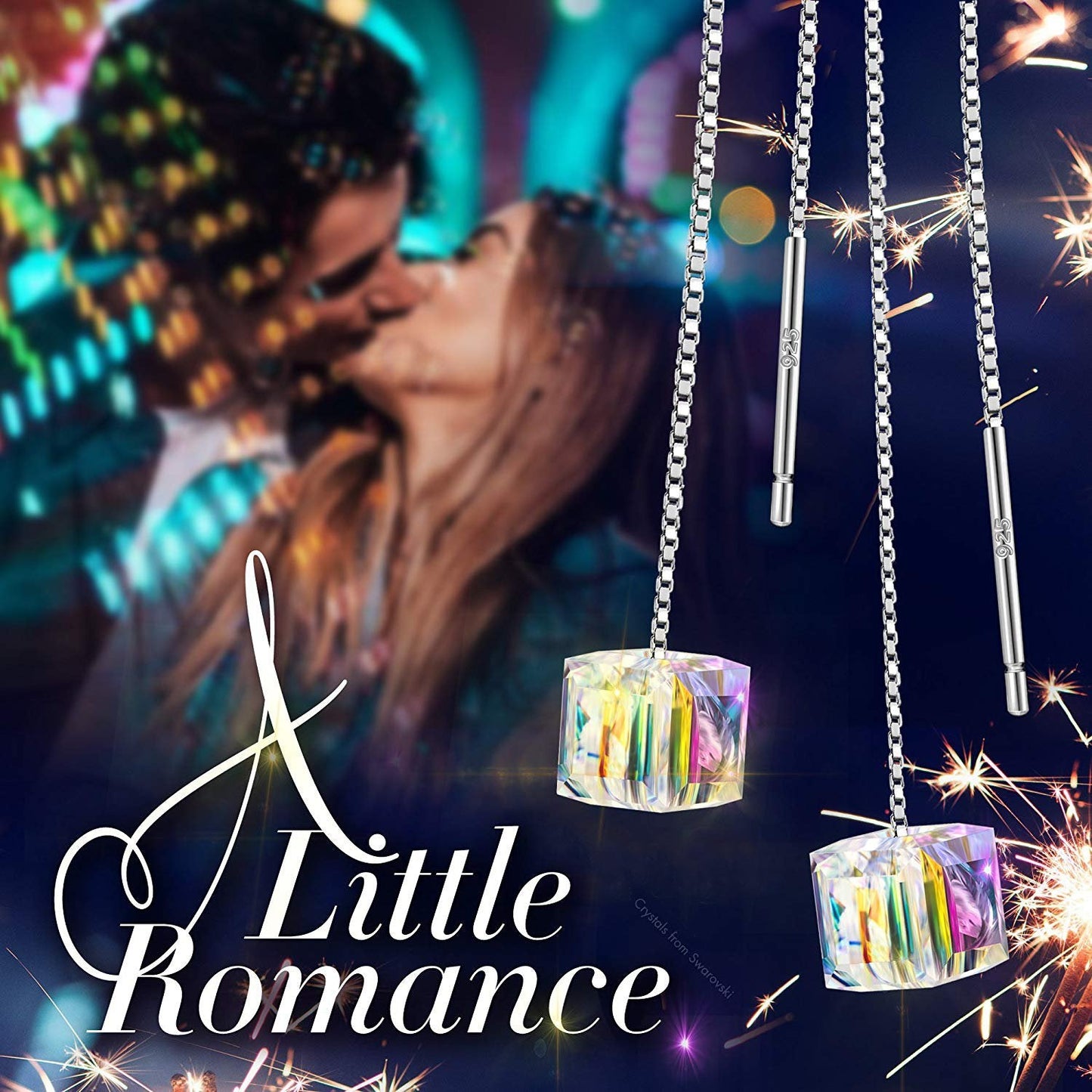 Aurora Borealis Swarovski Elements Dangling Earrings in Silvertone, earr, Riakoob Jewelry, Riakoob Jewelry  jewelryjewelry deals, swarovski crystal jewelry, groupon jewelry,, jewelry for mom, 