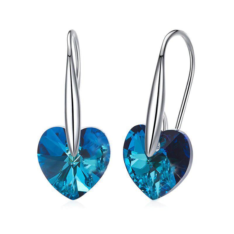 Heart Drop  Silvertone ITALY Design