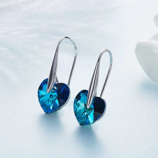 Heart Drop  Silvertone ITALY Design