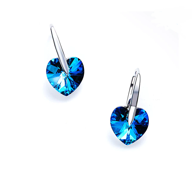 Heart Drop  Silvertone ITALY Design