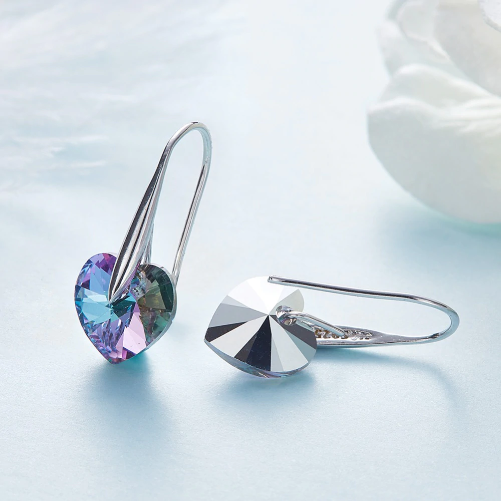 Heart Drop  Silvertone ITALY Design