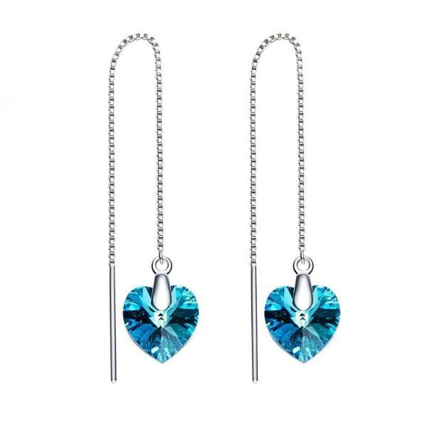 Heart Threader Drop  Silvertone ITALY Design