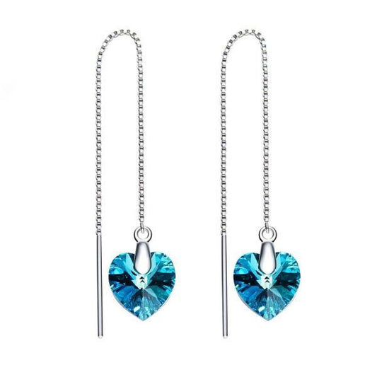 Heart Threader Drop  Silvertone ITALY Design