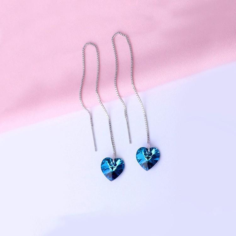 Heart Threader Drop  Silvertone ITALY Design