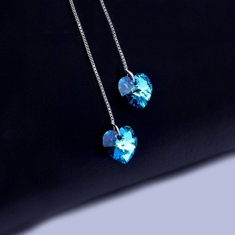 Heart Threader Drop  Silvertone ITALY Design