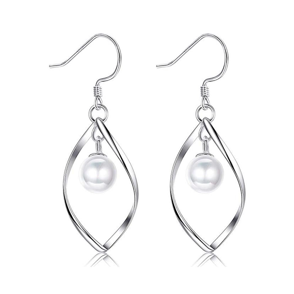 Freshwater Pearl Dangle Earrings in  Silvertone, , Riakoob Jewelry, Riakoob Jewelry  jewelryjewelry deals, swarovski crystal jewelry, groupon jewelry,, jewelry for mom, 