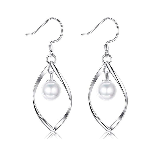 Freshwater Pearl Dangle Earrings in  Silvertone, , Riakoob Jewelry, Riakoob Jewelry  jewelryjewelry deals, swarovski crystal jewelry, groupon jewelry,, jewelry for mom, 