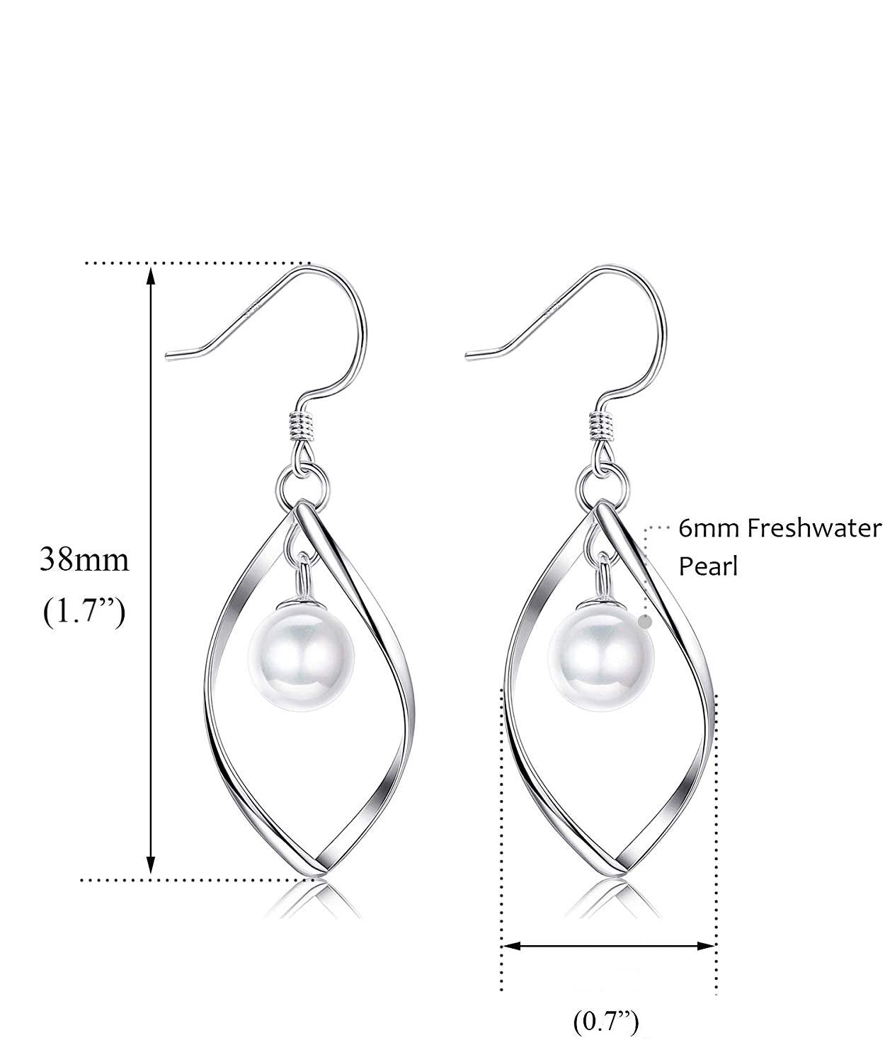Freshwater Pearl Dangle Earrings in  Silvertone, , Riakoob Jewelry, Riakoob Jewelry  jewelryjewelry deals, swarovski crystal jewelry, groupon jewelry,, jewelry for mom, 