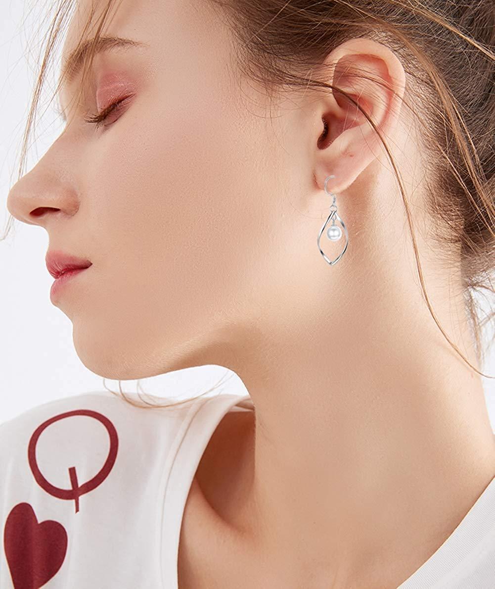 Freshwater Pearl Dangle Earrings in  Silvertone, , Riakoob Jewelry, Riakoob Jewelry  jewelryjewelry deals, swarovski crystal jewelry, groupon jewelry,, jewelry for mom, 
