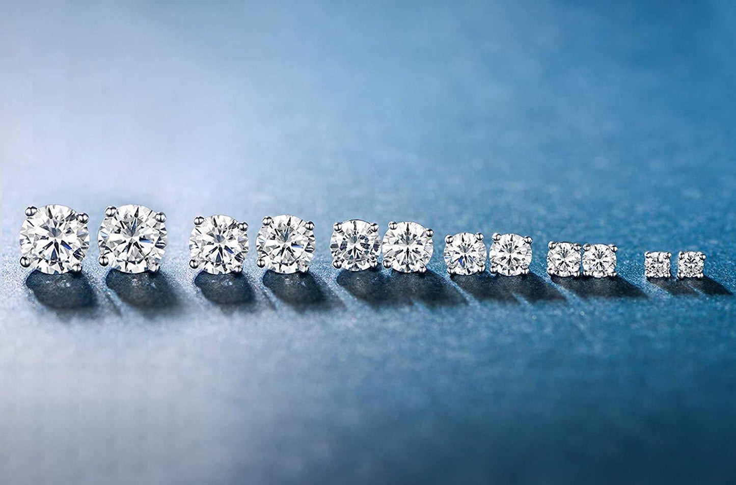 9 CTTW Stud Earrings Set  Silvertone Made with Luxe Elements (5-Pairs) by: Jewelry ITALY Design