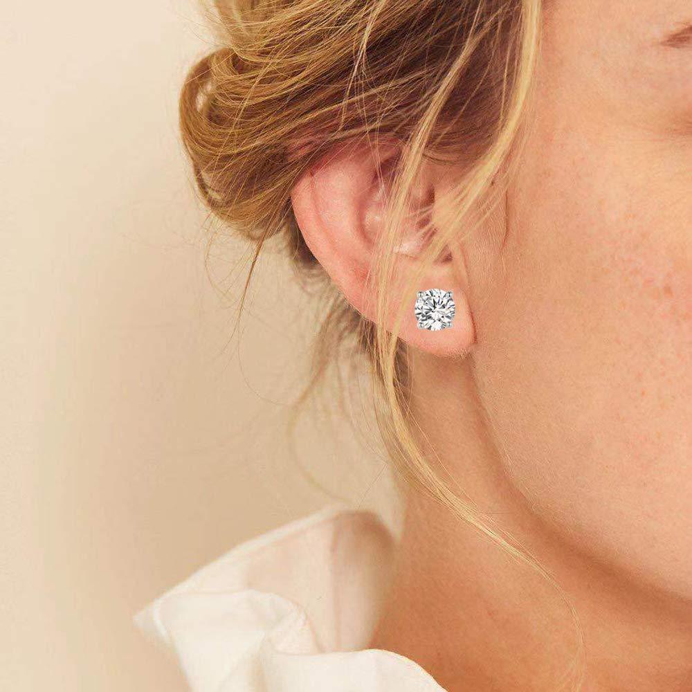 9 CTTW Stud Earrings Set  Silvertone Made with Luxe Elements (5-Pairs) by: Jewelry ITALY Design