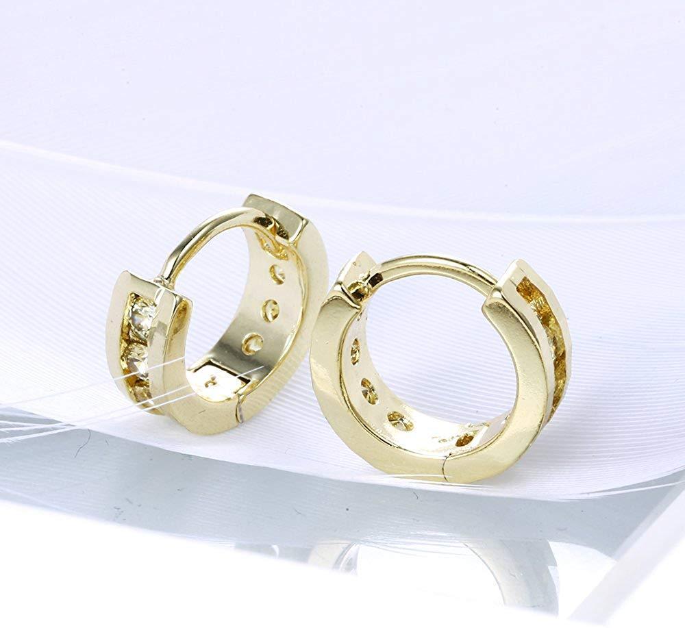 Classic Round Pave Huggie Earring ITALY Design