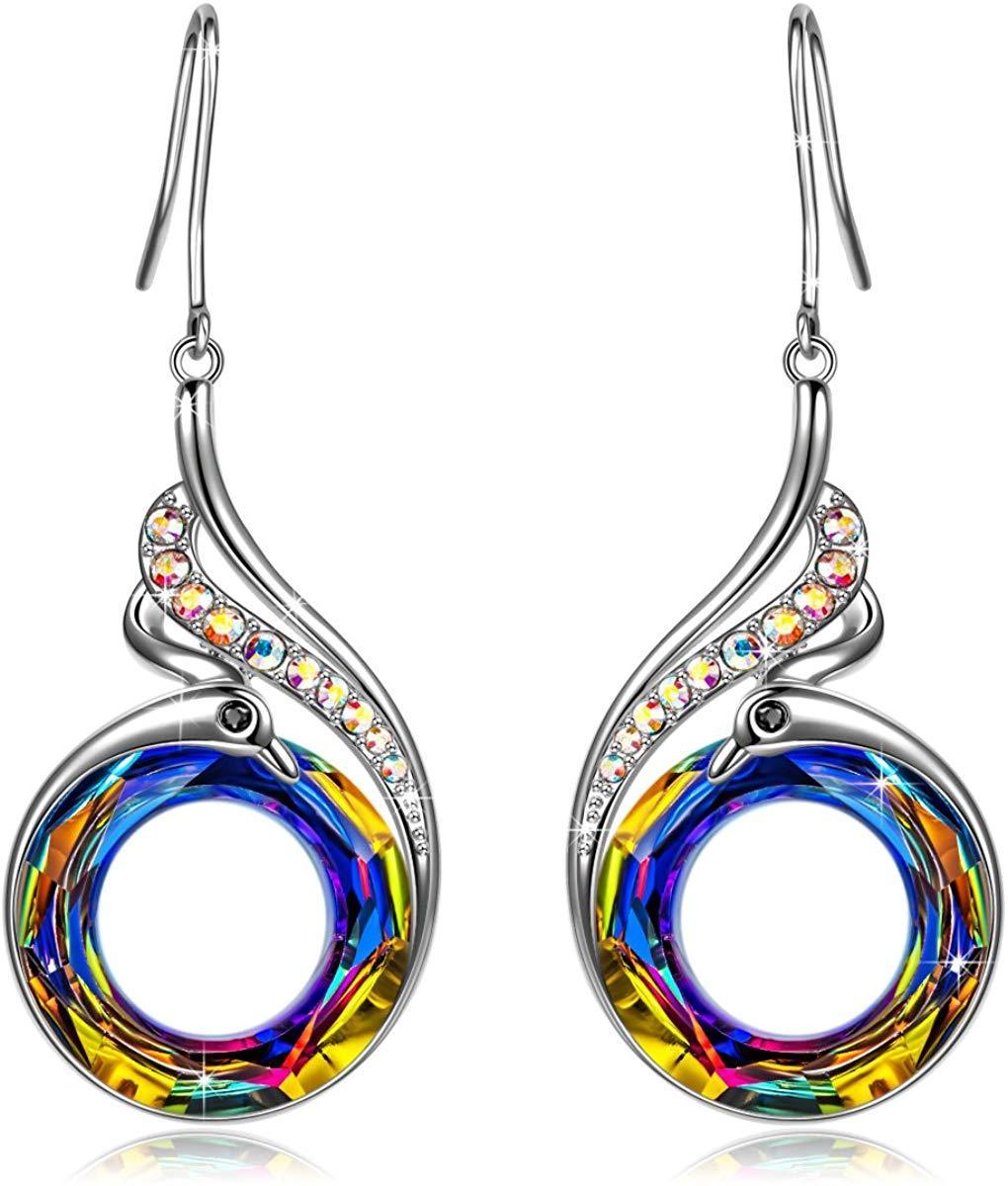 Flaming Phoenix Fire Swirl Drop Earring ITALY Design