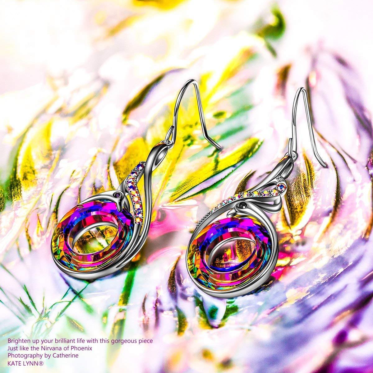 Flaming Phoenix Fire Swirl Drop Earring ITALY Design