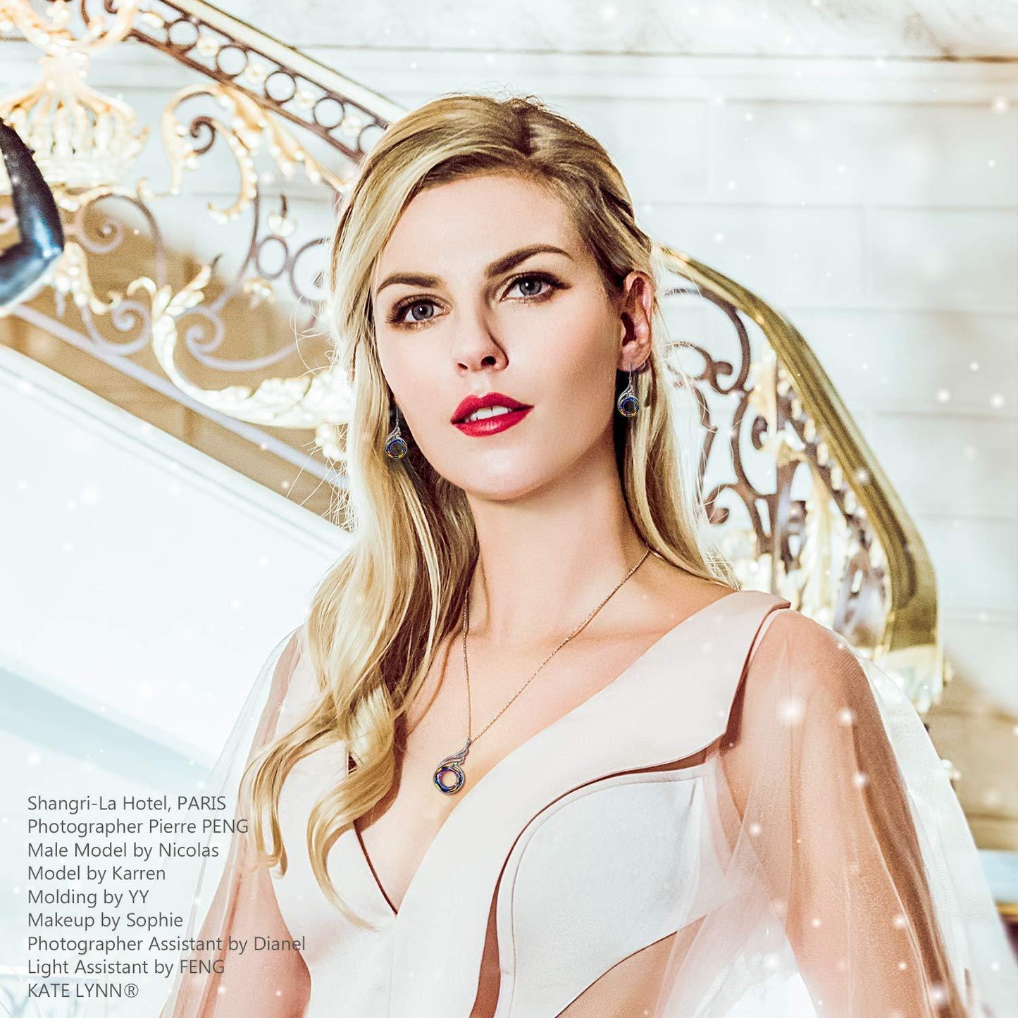 Flaming Phoenix Fire Swirl Drop Earring ITALY Design