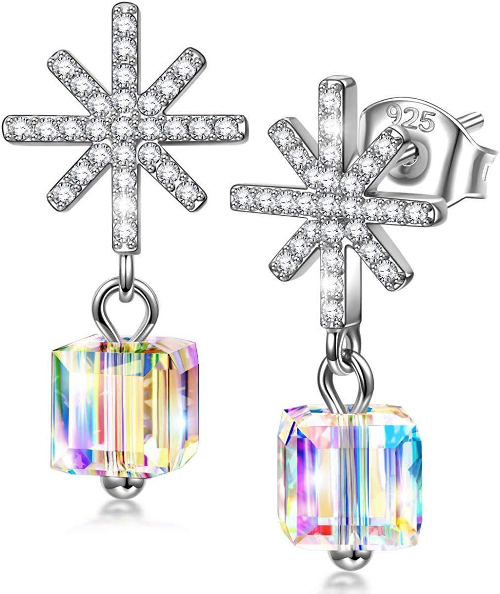 Серьги-подвески Aurora Borilles Snowflake Pave, дизайн Италия