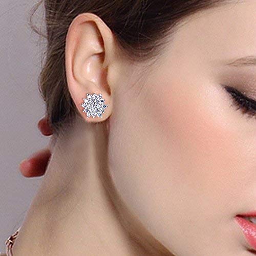 Winter Wonderland Snowflake Stud Earrings in Rhodium Tone