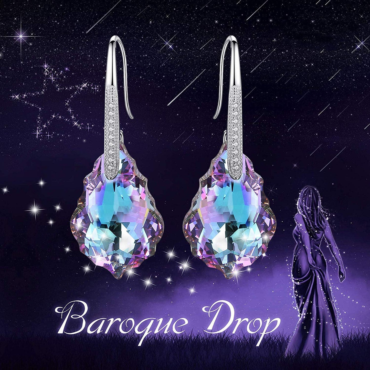 Baroque Drop Changing Color Drop Earring ITALY Design