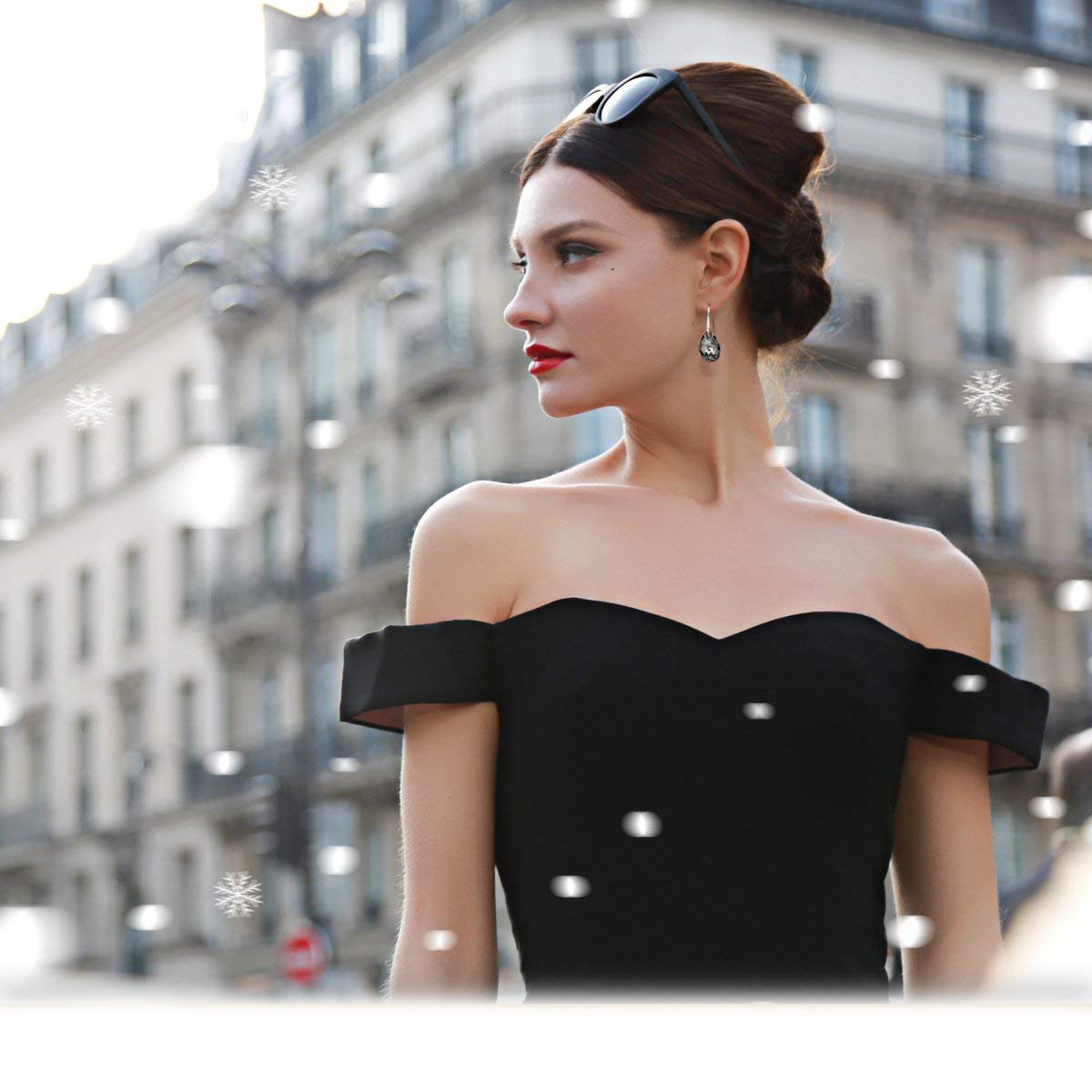 Vivid Light Crystal Drop Earring ITALY Design