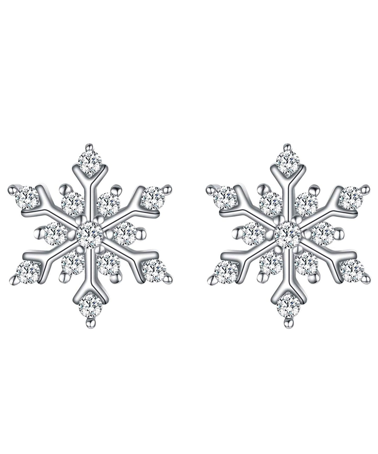 Snowflake for Winter Pave Stud Earrings ITALY Design