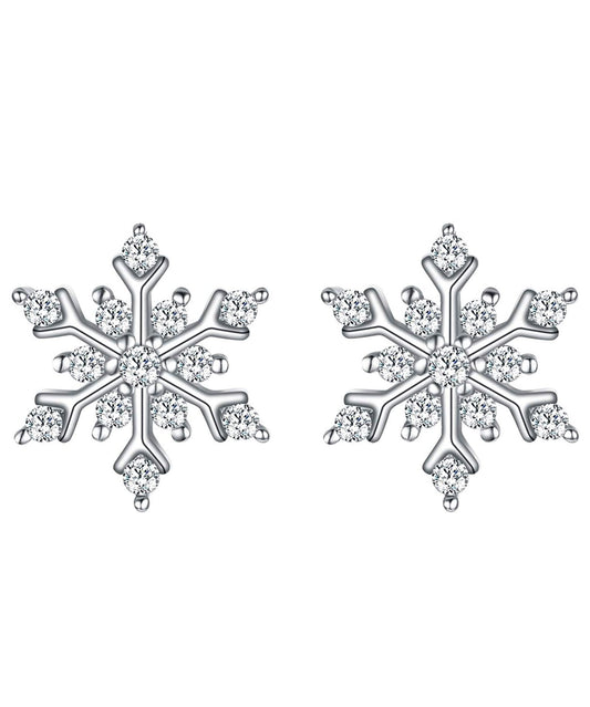Snowflake for Winter Pave Stud Earrings ITALY Design