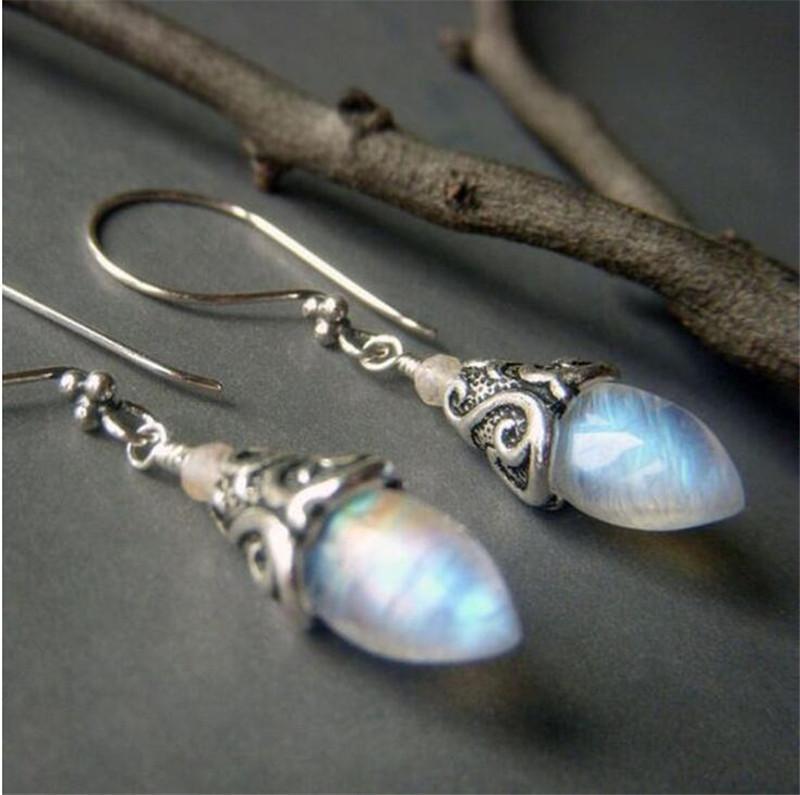 Opal Drop Earring in  Silvertone ITALY Design