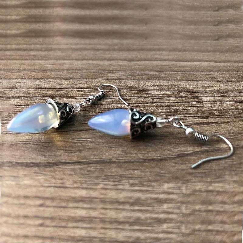 Opal Drop Earring in  Silvertone ITALY Design