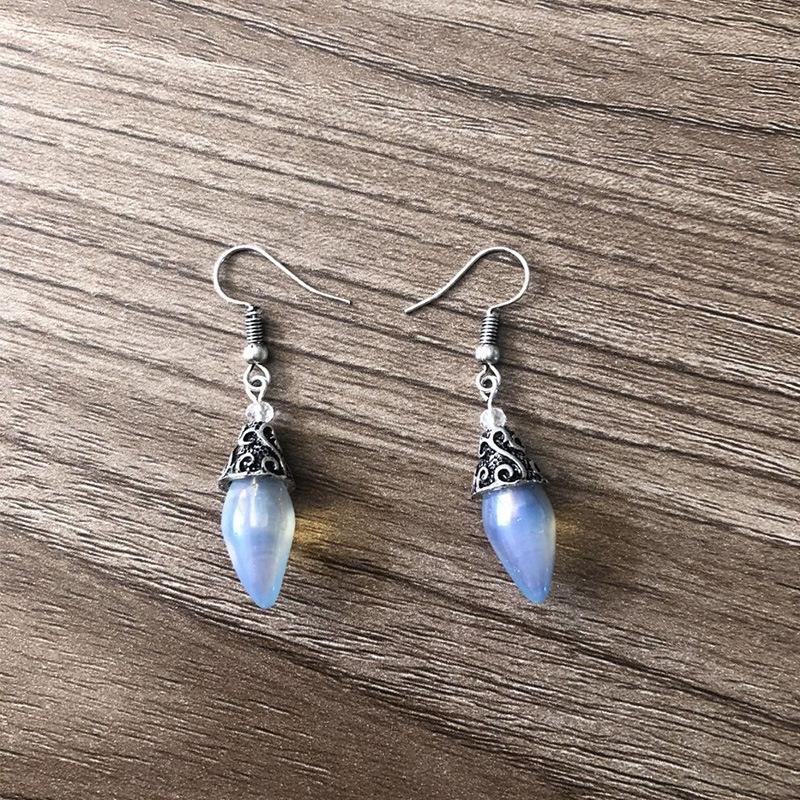 Opal Drop Earring in  Silvertone ITALY Design