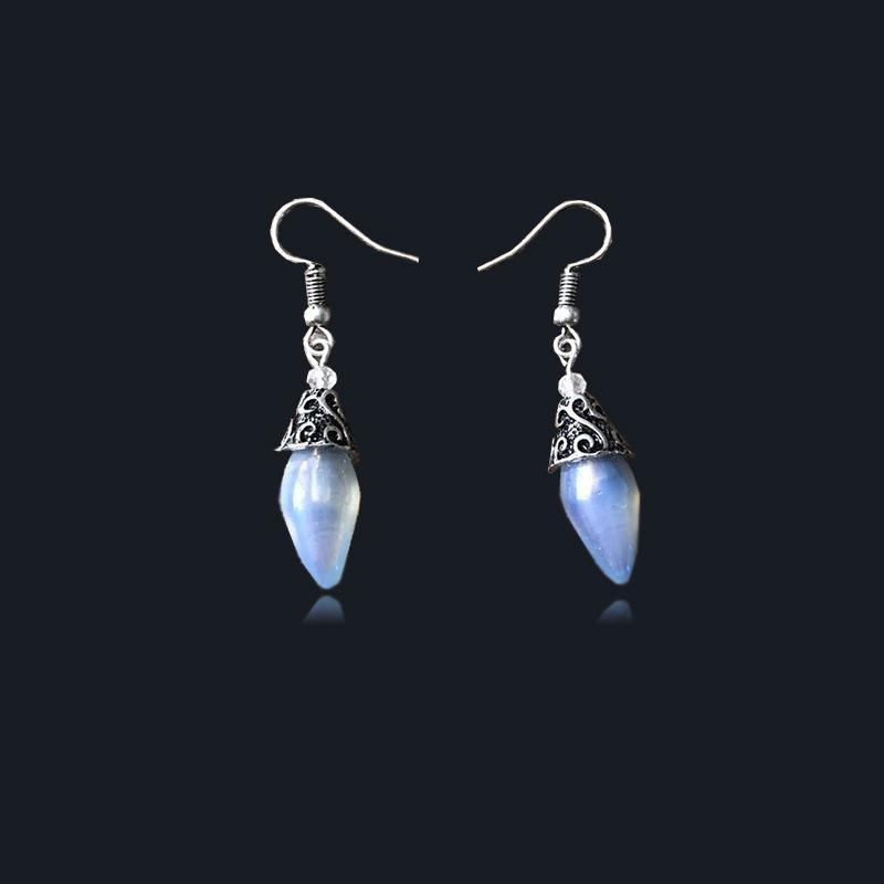 Opal Drop Earring in  Silvertone ITALY Design