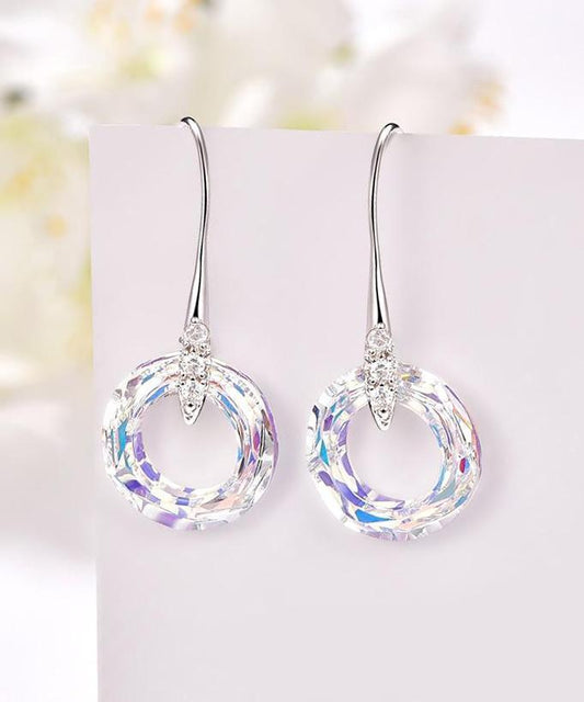 Enlightening Dangle Earrings With Luxe Crystals - Aurora Boreale in  Silvertone ITALY Design
