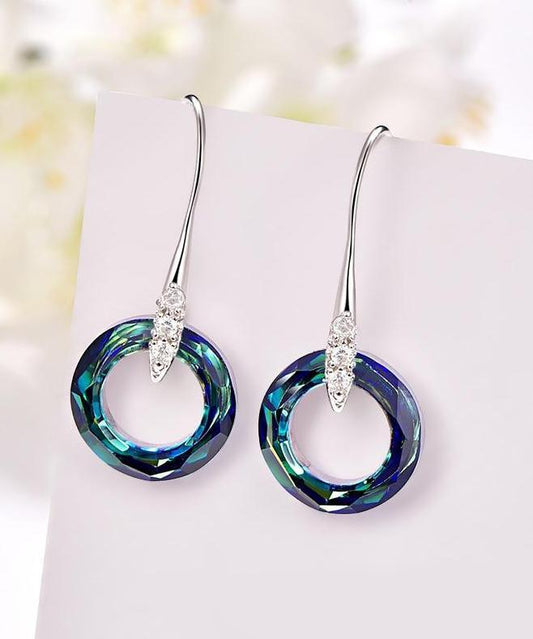 Enlightening Dangle Earrings With Luxe Crystals - Bermuda Blue in  Silvertone ITALY Design