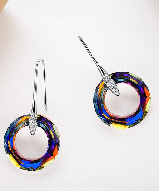 Enlightening Dangle Earrings With Luxe Crystals - Volcano in  Silvertone ITALY Design