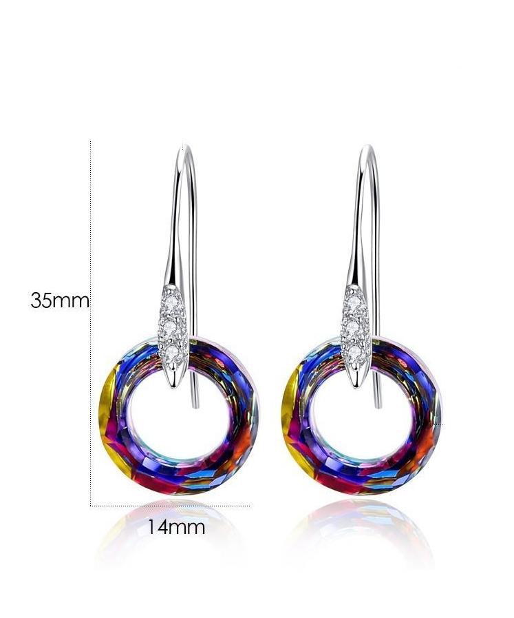 Enlightening Dangle Earrings With Luxe Crystals - Volcano in  Silvertone ITALY Design