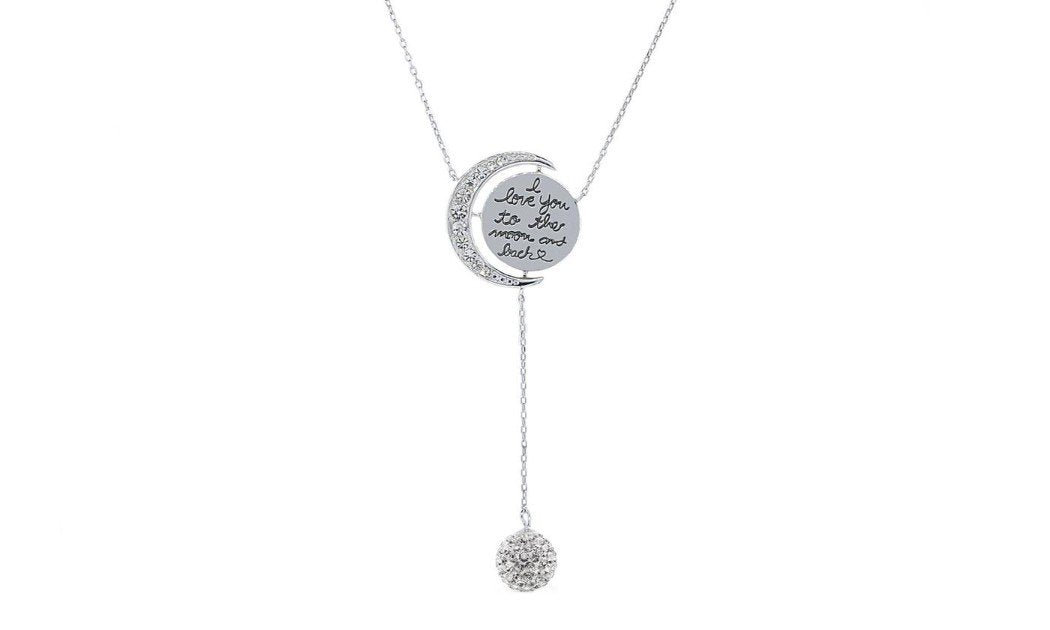 Engraved To The Moon And Back Y Necklace, Necklaces, Riakoob Jewelry, Riakoob Jewelry  jewelryjewelry deals, swarovski crystal jewelry, groupon jewelry,, jewelry for mom, 