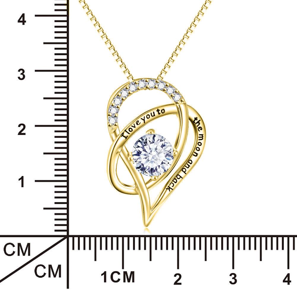 Love you to The Moon & Back Necklace Made with Luxe Elements in Goldtone Tone  ITALY Design