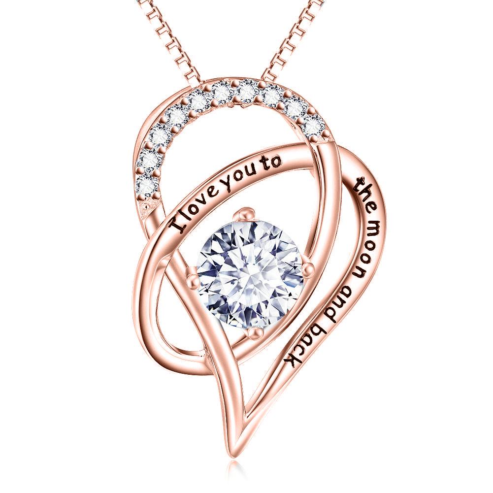 Love you to The Moon & Back Necklace Made with  Elements in Goldtone Tone