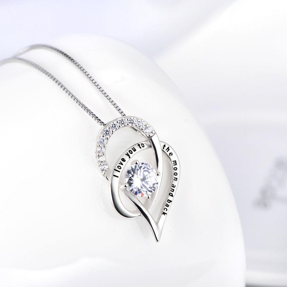 Love you to The Moon & Back Necklace Made with  Elements in Goldtone Tone