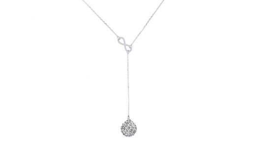 Infinity Y Necklace made with Swarovski Elements in Sterling Silver - Riakoob Jewelry www.goldennycjewelry.com fashion jewelry for women