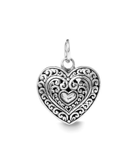 Filigree Beating Heart Necklace in  Silvertone 18", Necklace, Riakoob Jewelry, Riakoob Jewelry  jewelryjewelry deals, swarovski crystal jewelry, groupon jewelry,, jewelry for mom, 