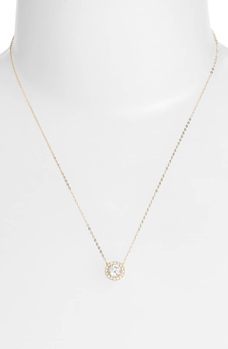 Pave Halo Disc Necklace & Pave Hoop Earring made With Luxe Crystals with Luxe Box - Goldtone ITALY Design