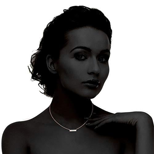 Opal Created Bar Necklace 18" -  Silvertone