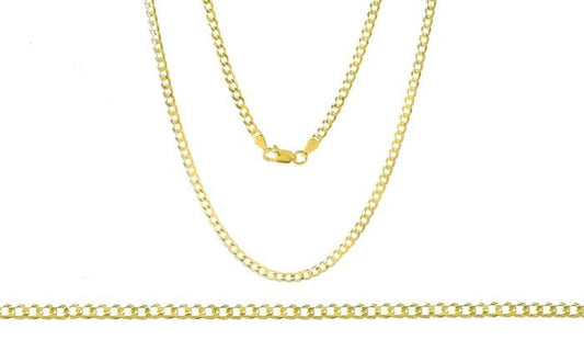 Unisex Solid Italian Curb Chain in Goldtone Tone  ITALY Design