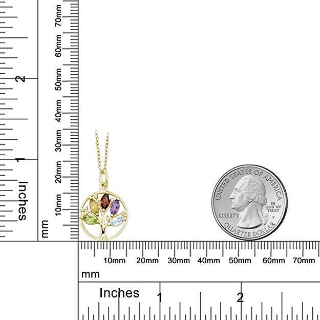 Motherly Rainbow Tree Of Life Necklace in Goldtone