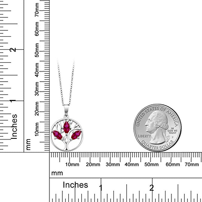 Iridescent Tree of Life Amethyst Crystal Disc Pendant Necklace in 14K White Gold Tone