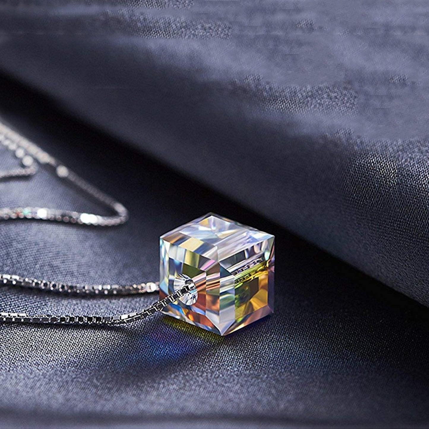 Aurora Borealis Magnificent Cube With Luxe Crystals - 3 Piece Set with Luxe Box ITALY Design