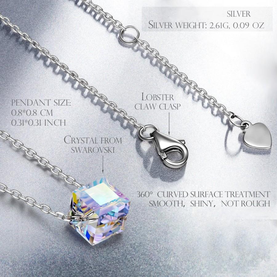 Aurora Borealis  Elements Cubed Necklace in 14K White Gold