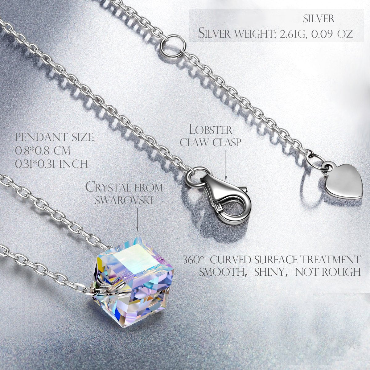 Aurora Borealis Magnificent Cube With Luxe Crystals - 3 Piece Set with Luxe Box ITALY Design