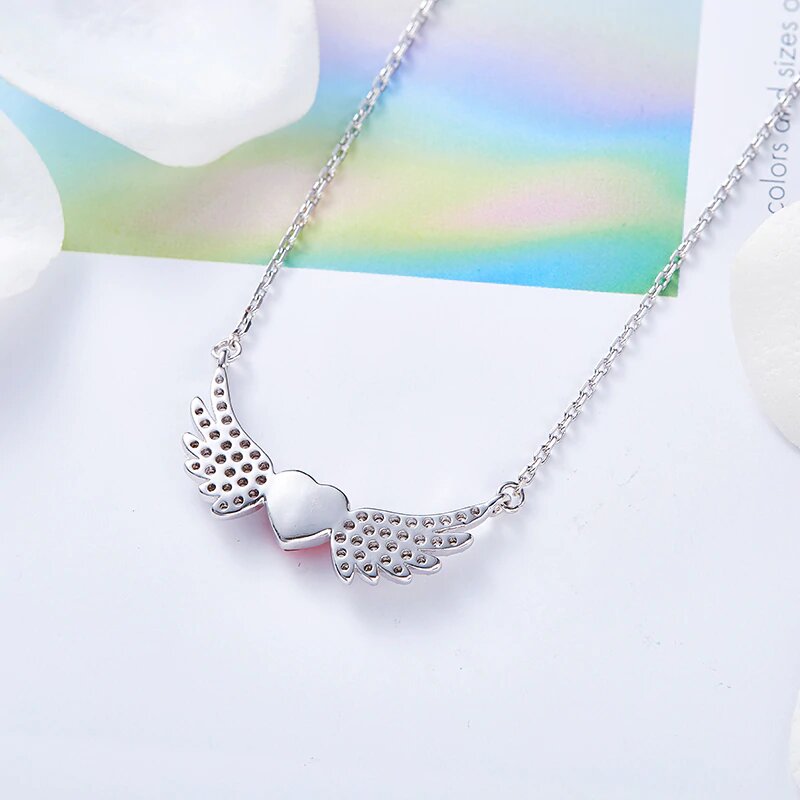 Angel in My Heart Forever Necklace in Rhodium Tone