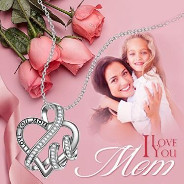 White  Elements Pav'e Intertwined Heart Shaped Necklace