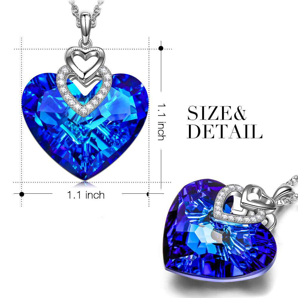 Heart of the Ocean Necklace in Rhodium Tone